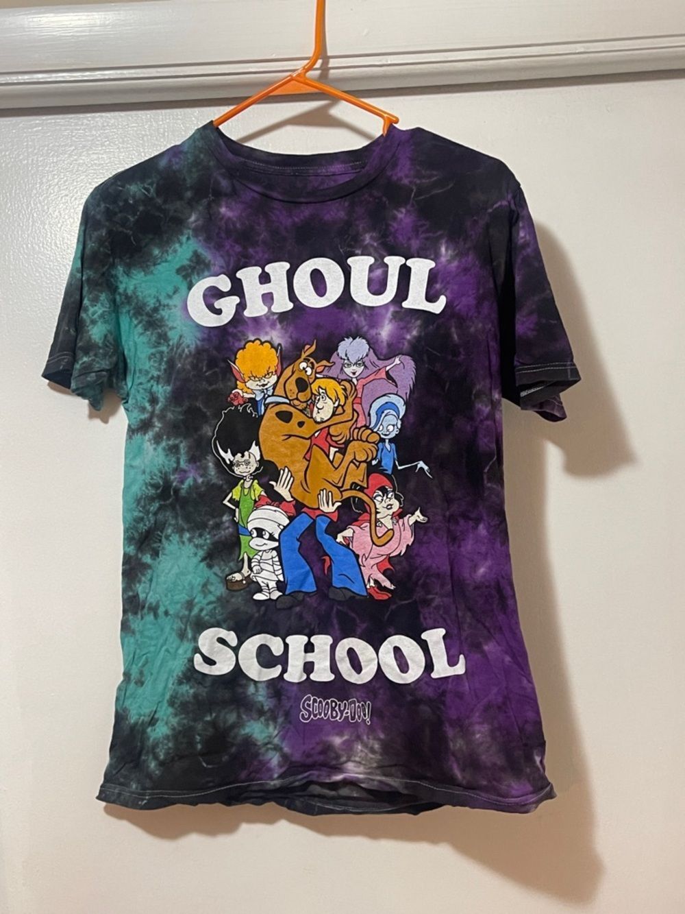 Scooby-Doo Ghoul School Tie-Dye box lunch T-shirt size small